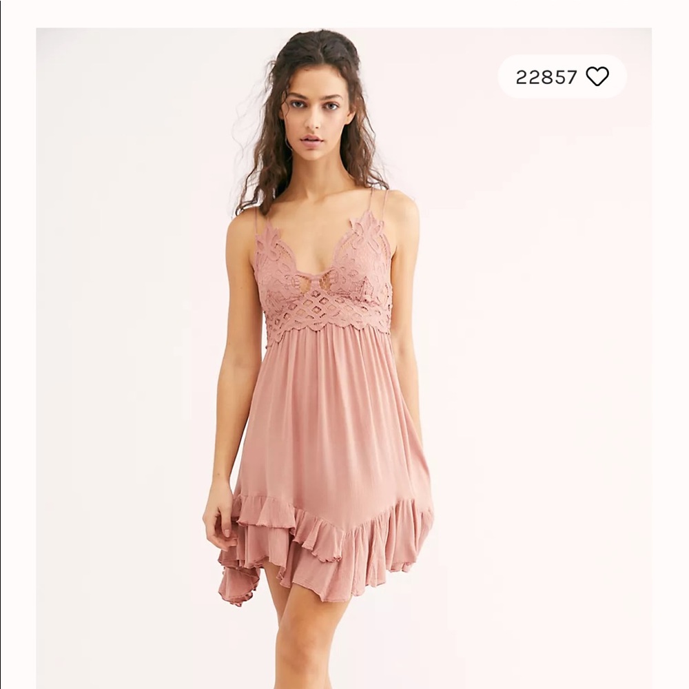 Free People Adela Slip Dress in Rose - Small